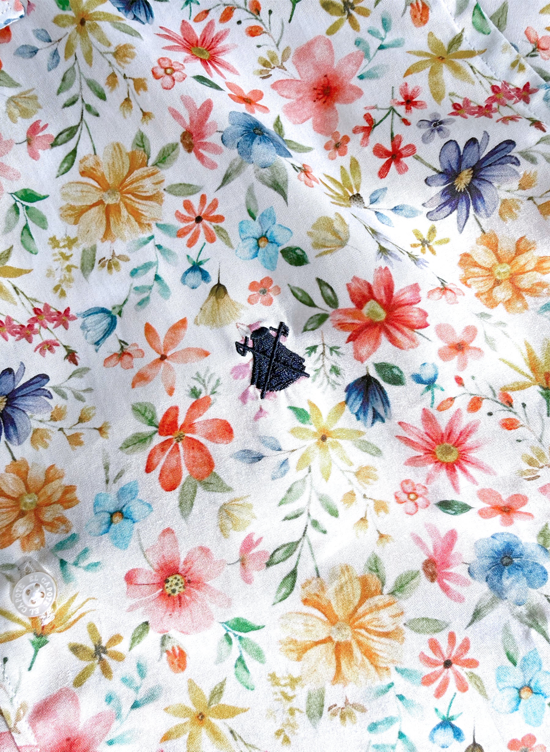 Camisa Blanca Flores Multicolor Hombre - Image 6