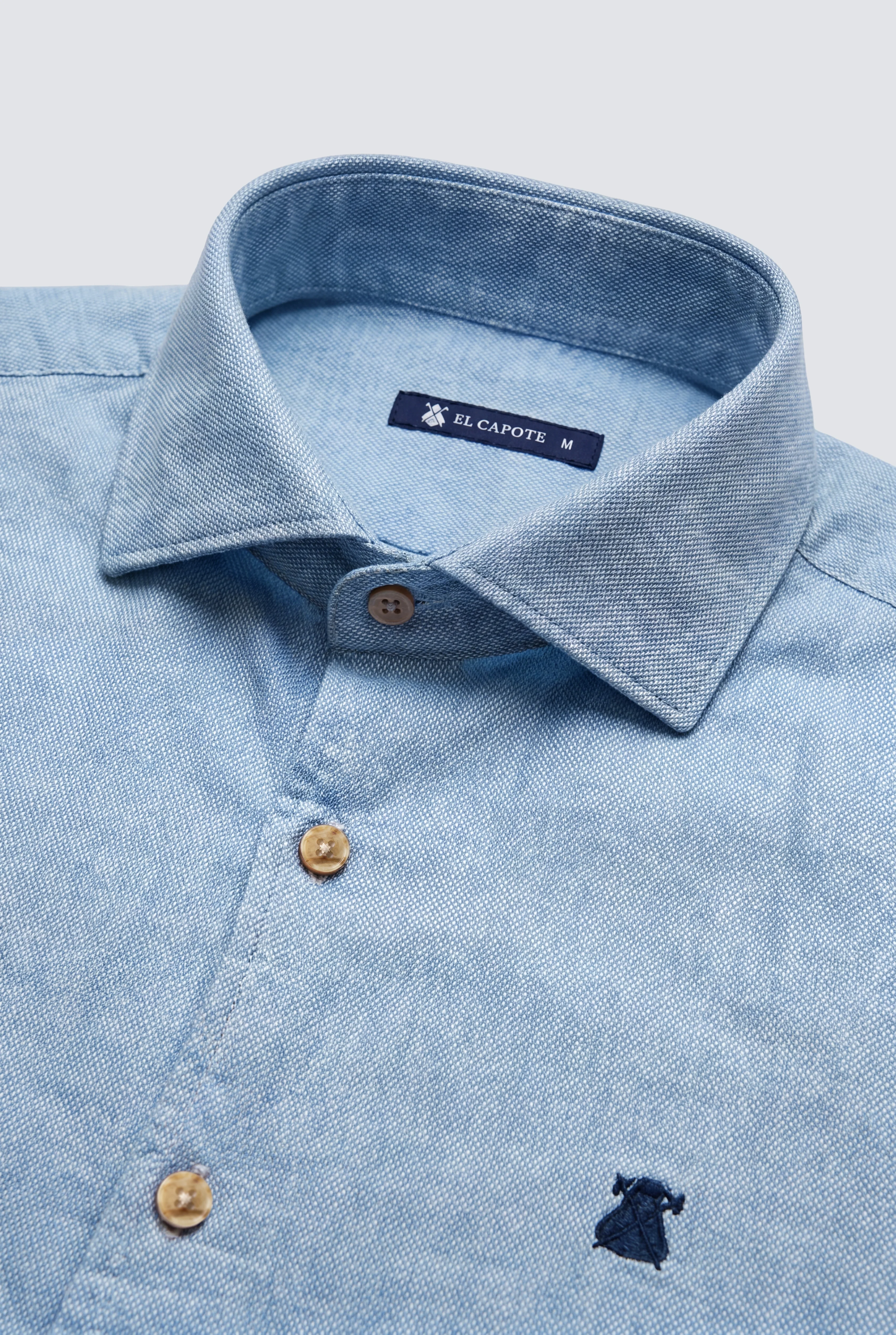 Camisa Celeste Estructura Suave Hombre - Image 5
