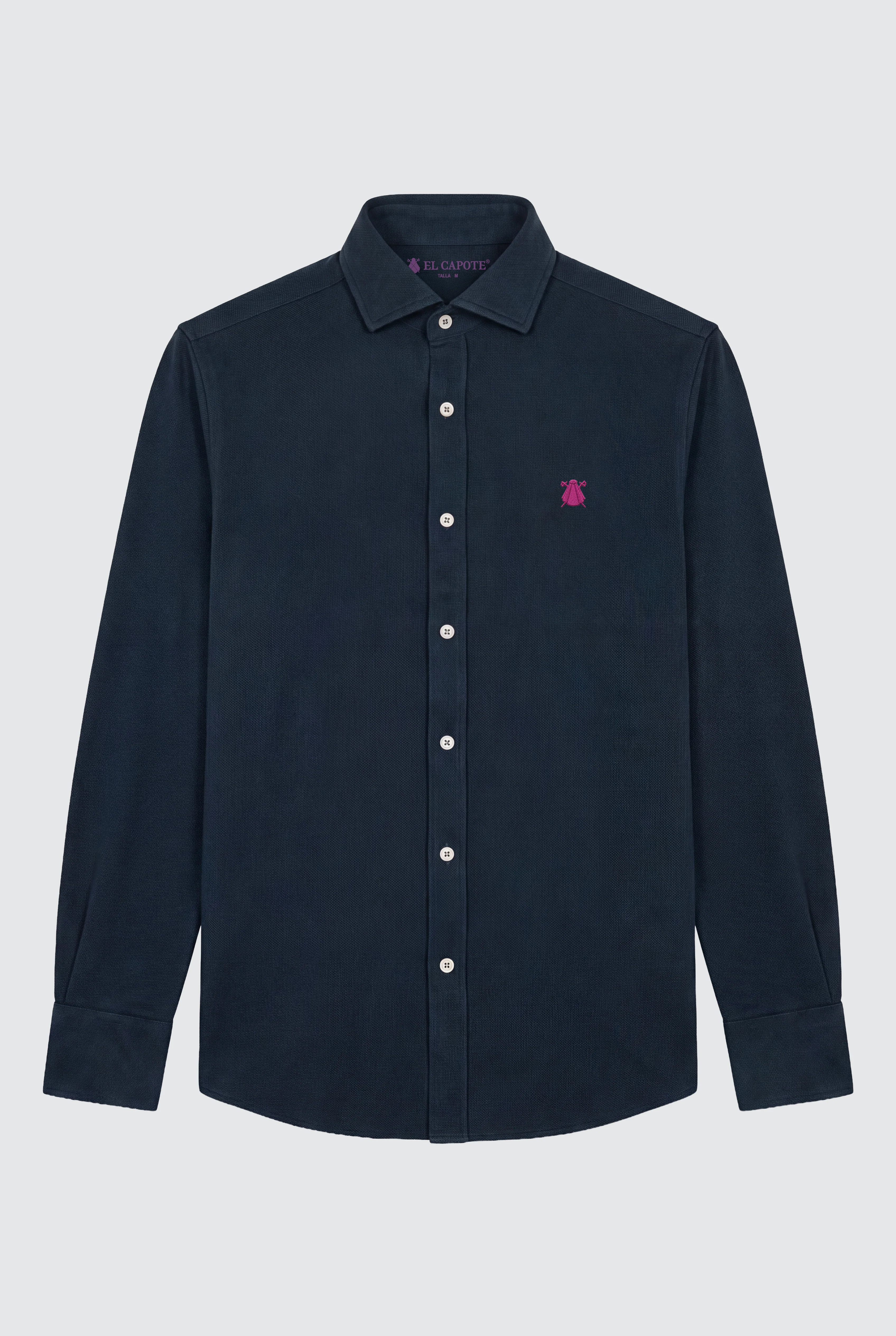 Camisa Piqué Azul Marino Hombre - Image 3