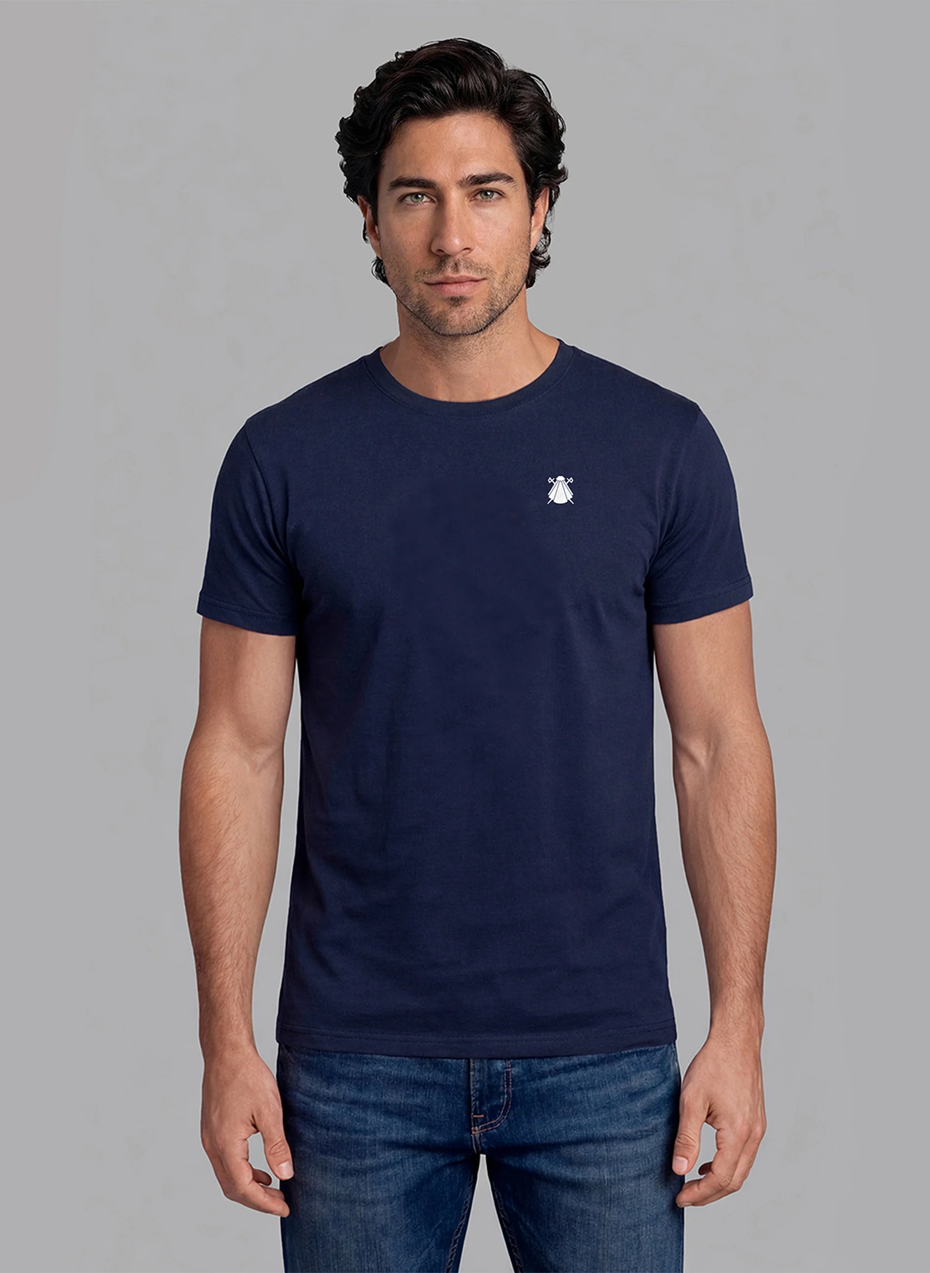 Camiseta Personalizable Azul Marino Eslogan Espalda Hombre - Image 2