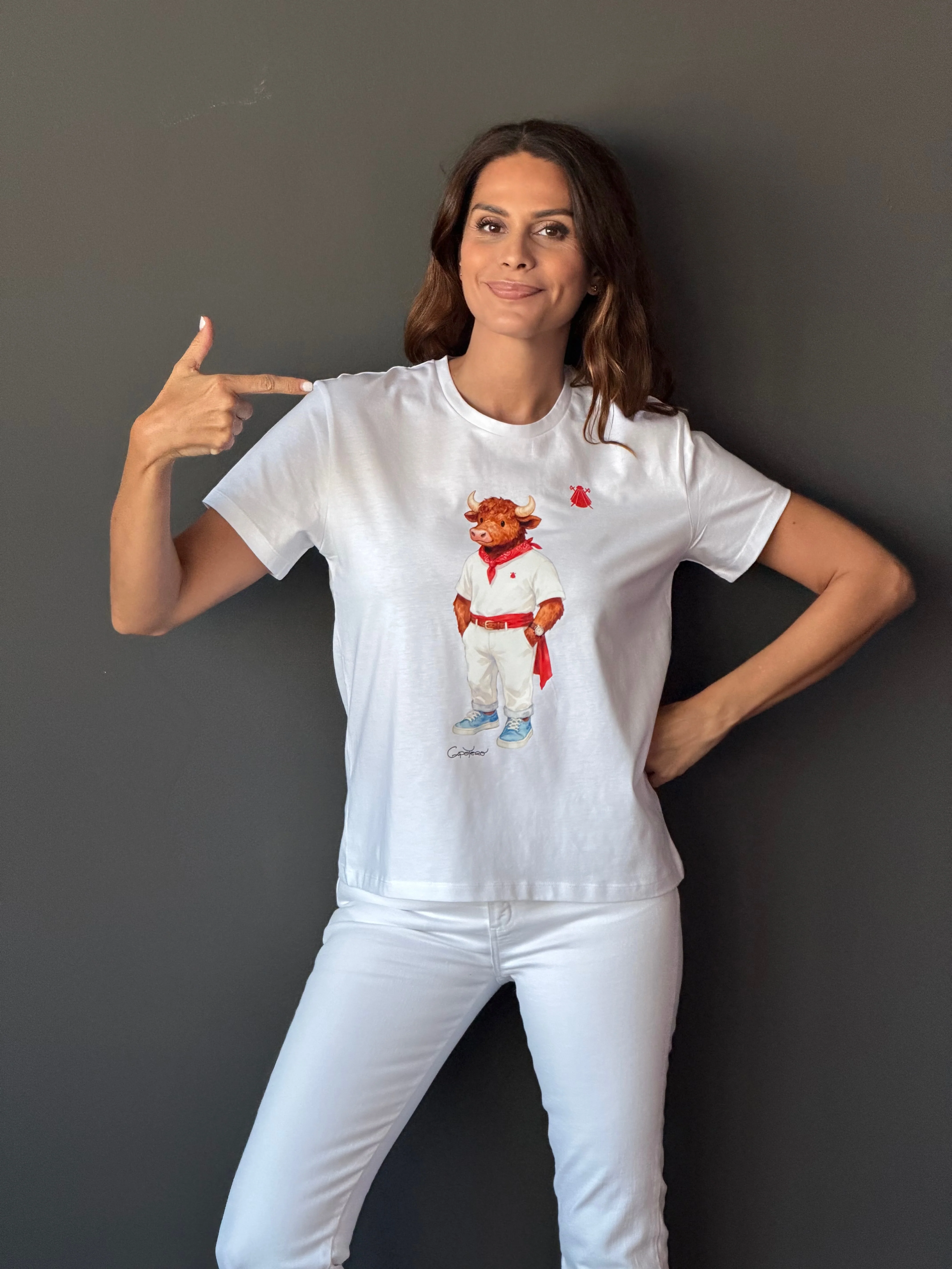Camiseta Blanca Torito San Fermín Hombre - Image 2
