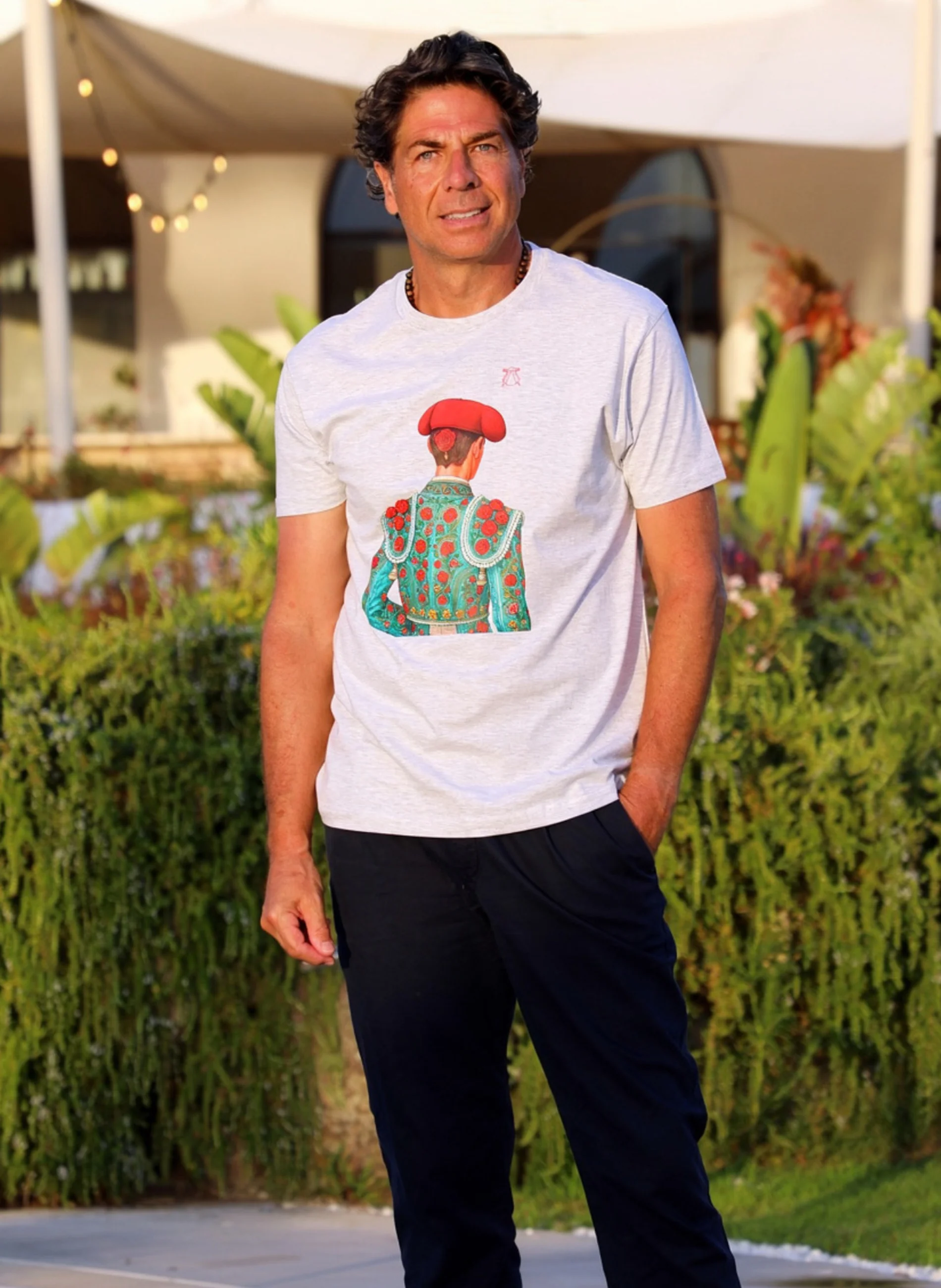 Camiseta Personalizable Gris Torero Espaldas Color Hombre