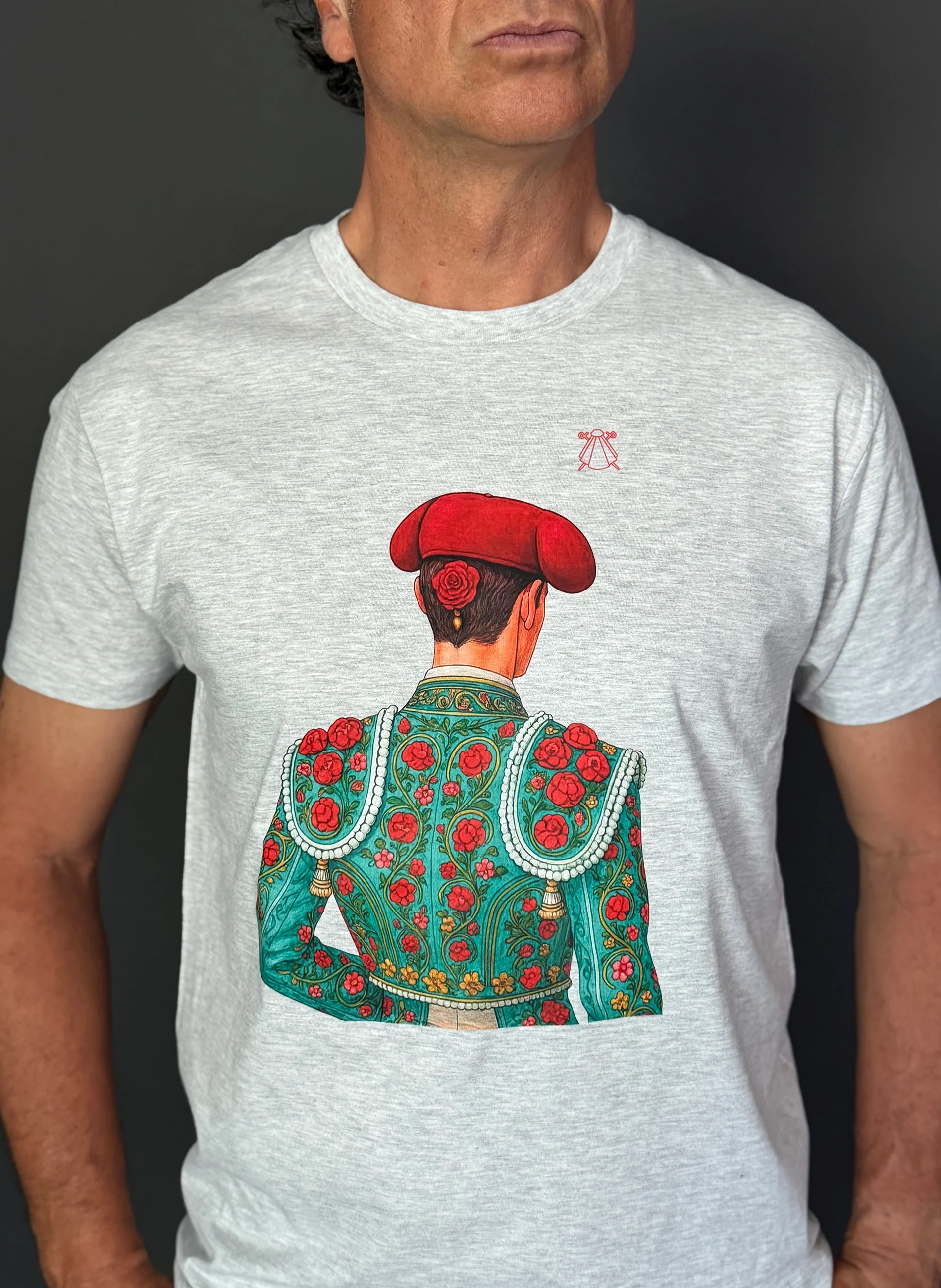 Camiseta Personalizable Gris Torero Espaldas Color Hombre - Image 4