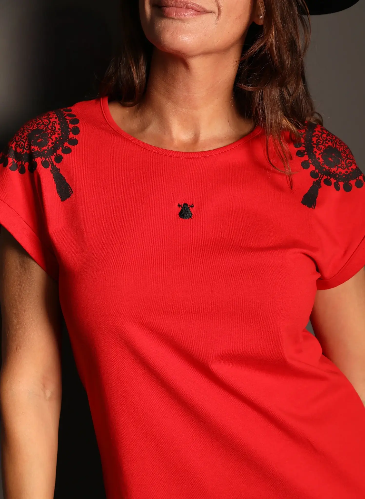 Camiseta  Roja Hombreras Toreras Mujer - Image 2