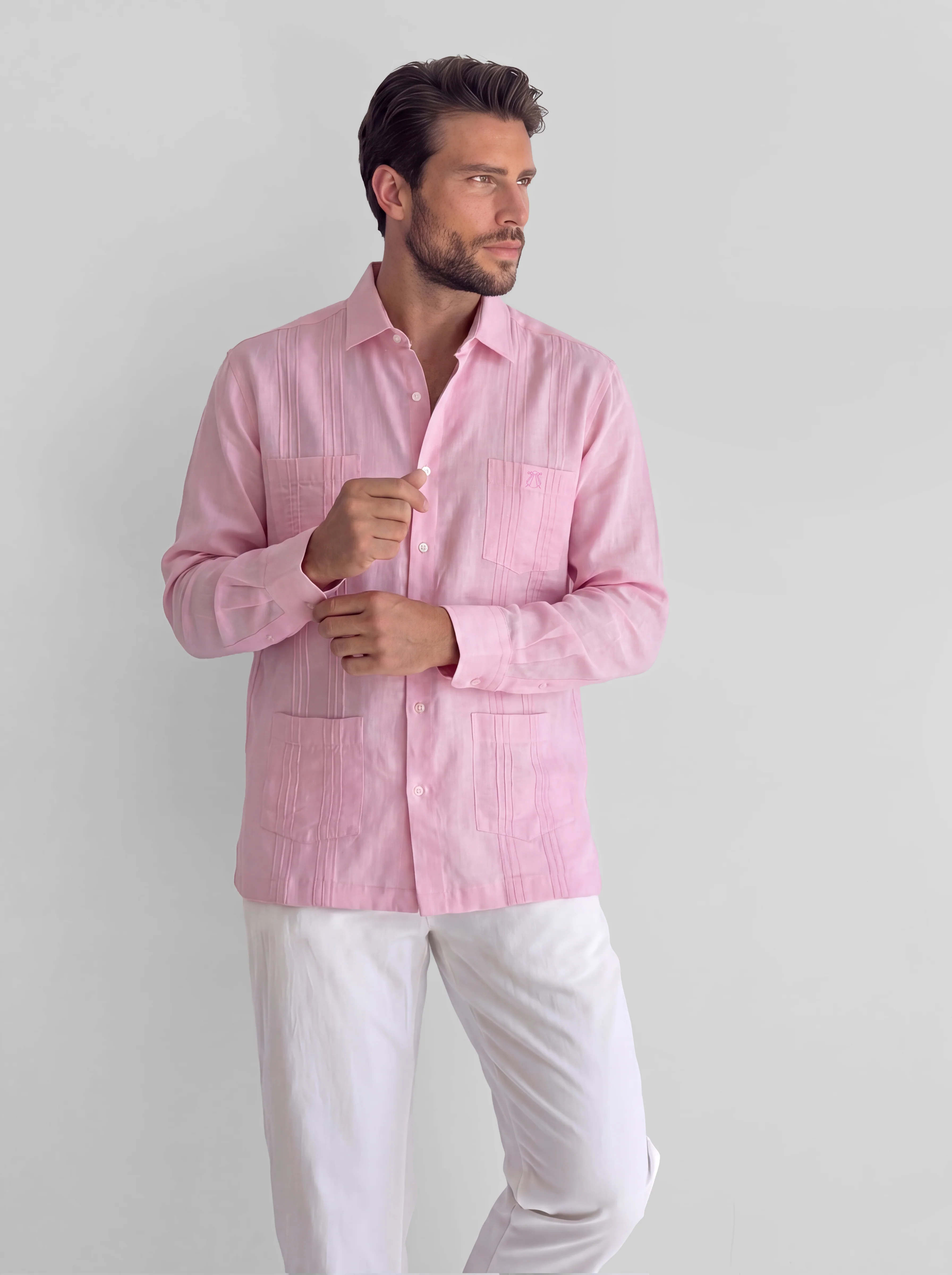 Guayabera Rosa Palo Hombre - Image 4