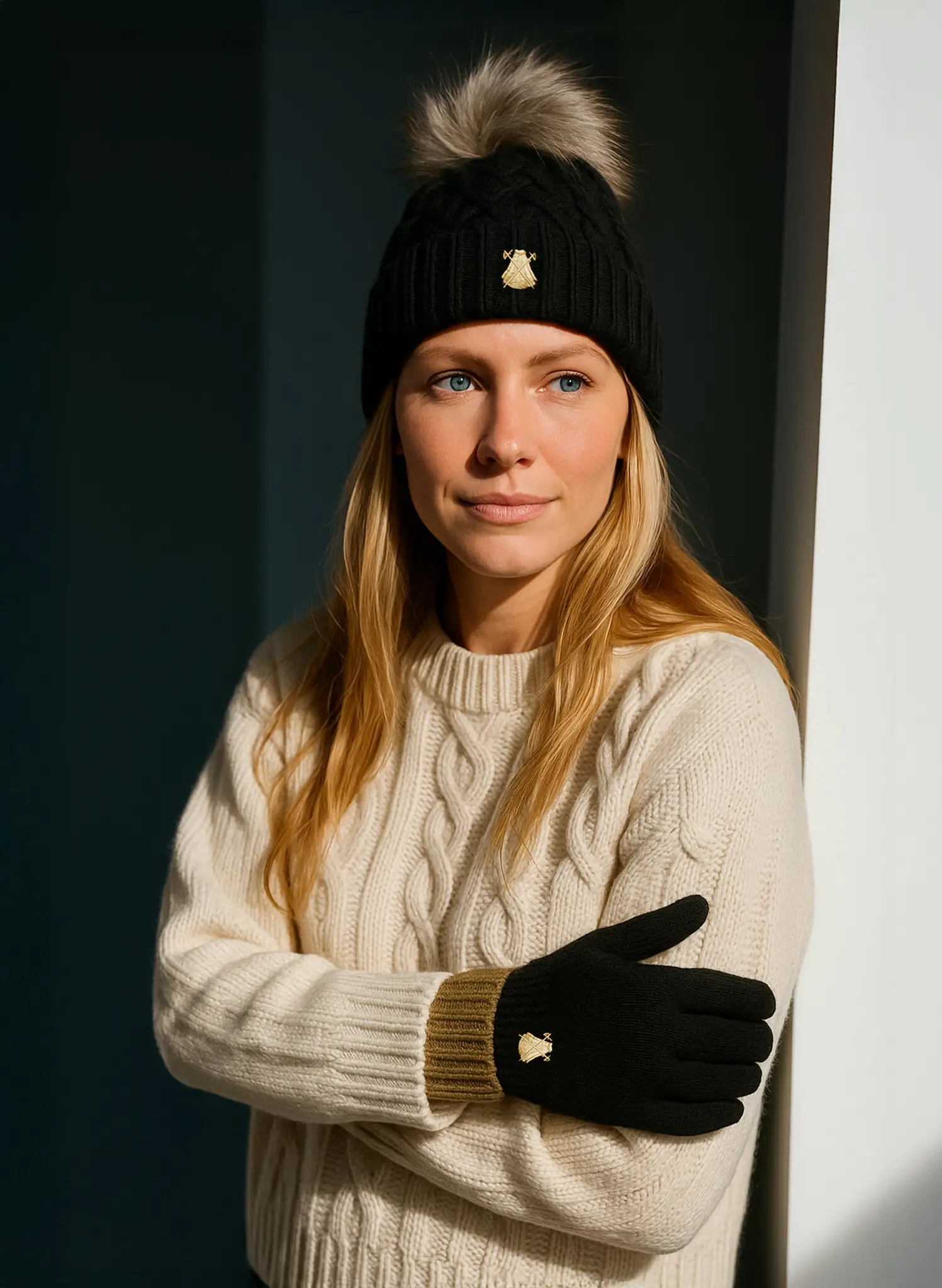 Pack de Gorro Y Guantes Negros Mujer - Image 2