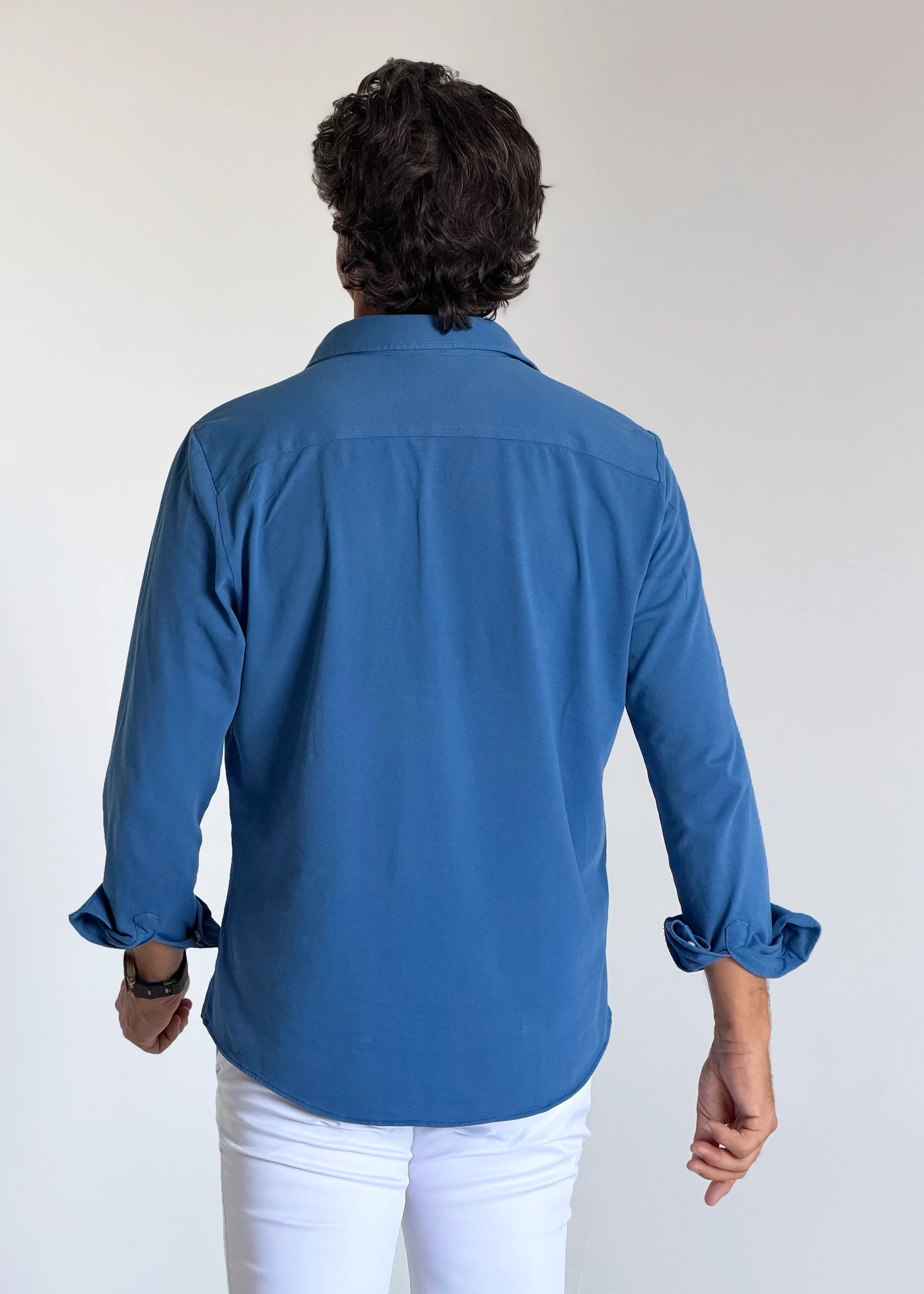 Polera Azulona Piqué Hombre - Image 3