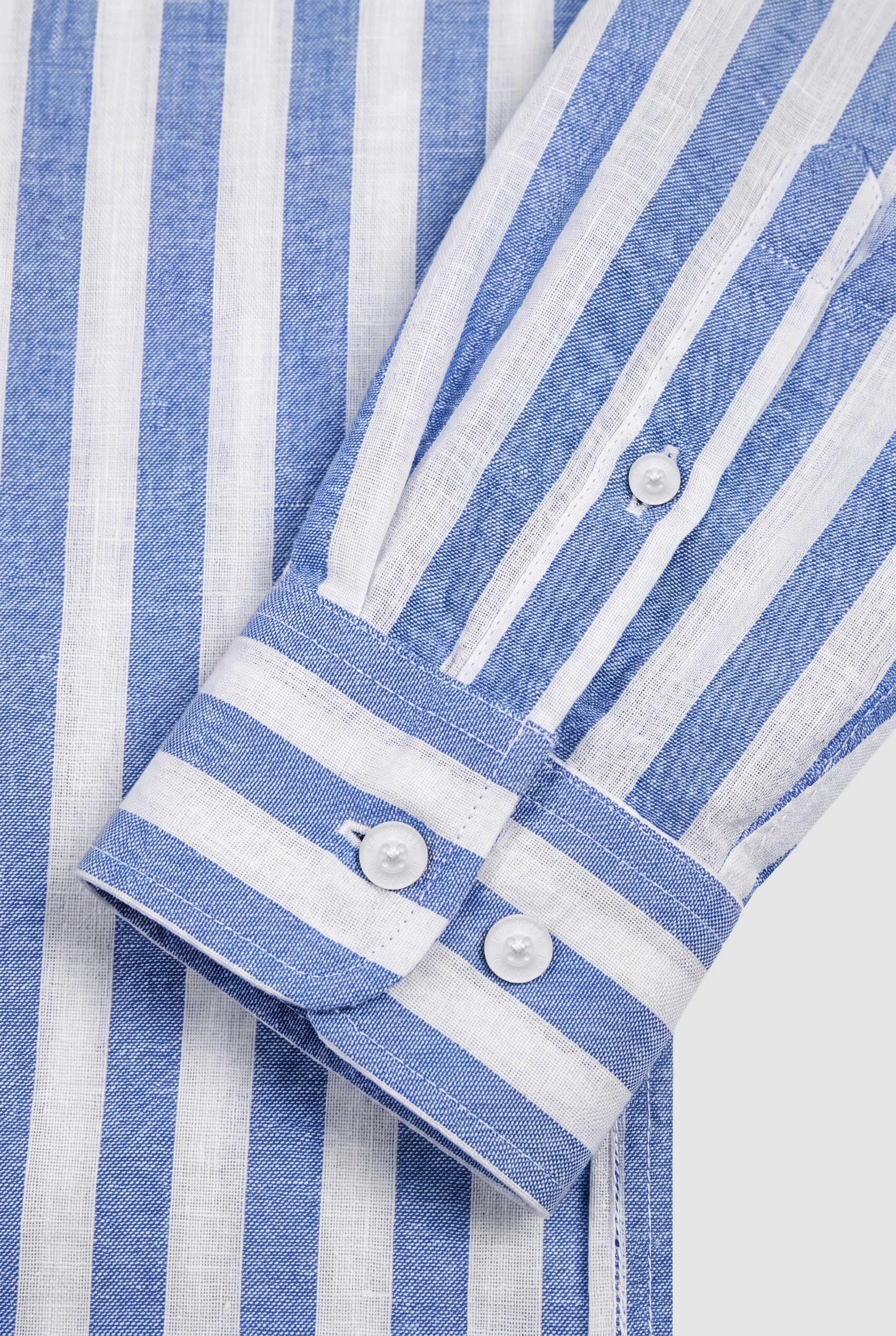 Polera Raya Ancha Azul Lino Hombre - Image 7